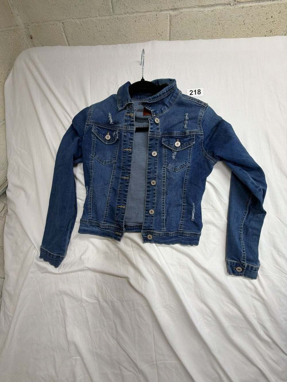 Special One Distressed Denim Jacket Size M Medium Blue Wash Fitted